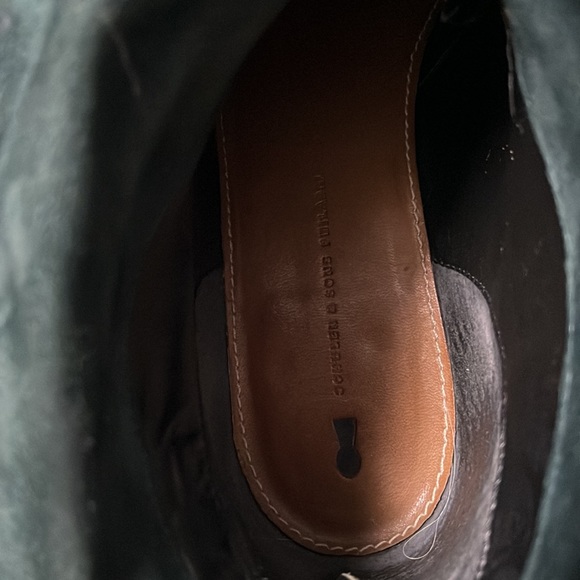 Black leather ankle boots, with suede rim - Picture 8 of 8